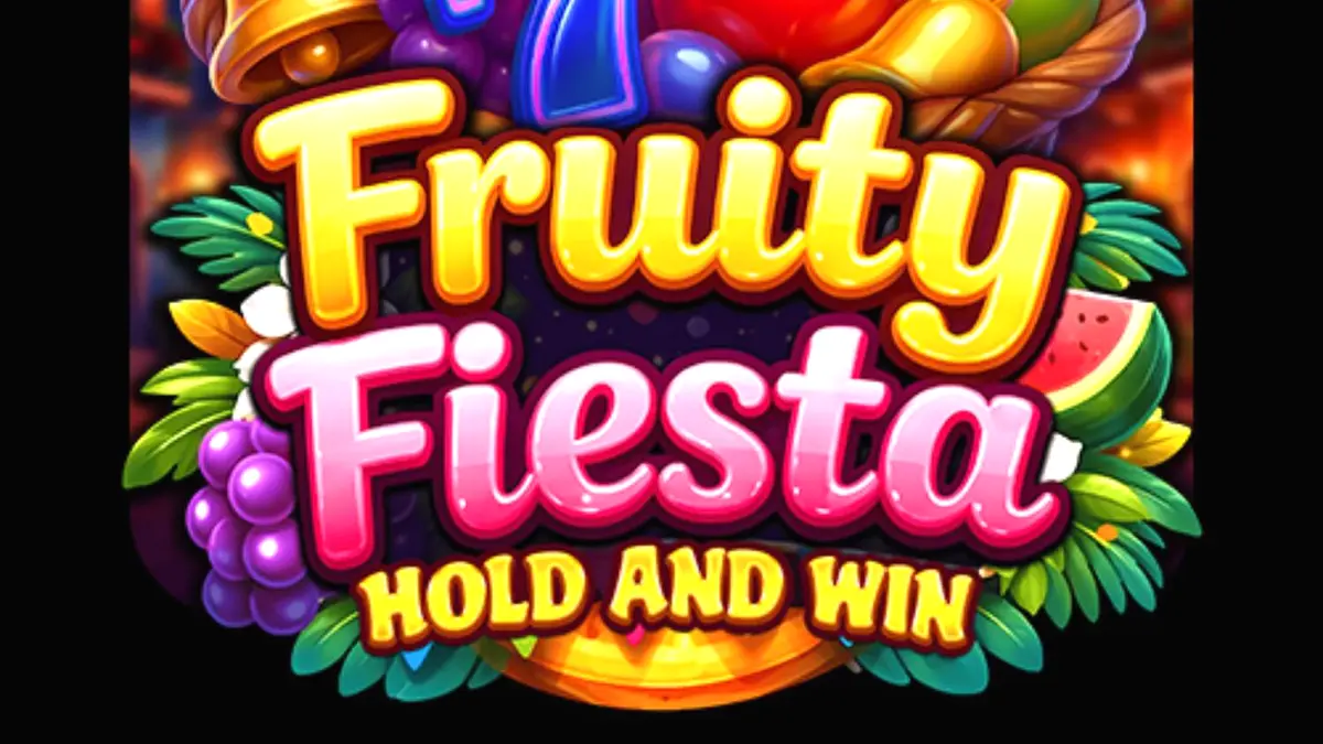 Tampilan visual slot Fruity Fiesta dengan tema neon buah dan karnaval